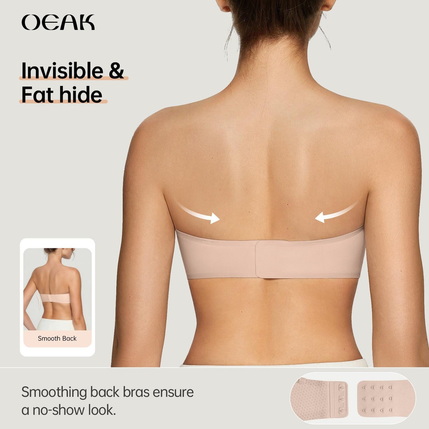 Women's Strapless Push Up Bandeau Bra – Wireless, Padded & Non-Slip