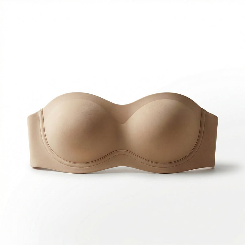 Women's Strapless Push Up Bandeau Bra – Wireless, Padded & Non-Slip